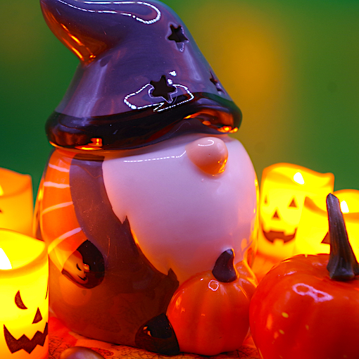 Halloween Gonk with pumpkin burner 2